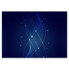 Поздравительная открытка с принтом Синяя спираль абстракция в Белгороде, 100% бумага | плотность бумаги 280 г/м2, матовая, на обратной стороне линовка и место для марки
 | Тематика изображения на принте: абстракция | космос | синий | спираль