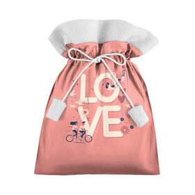 Подарочный 3D мешок с принтом Любящая пара в Белгороде, 100% полиэстер | Размер: 29*39 см | love | голуби | любовь | пара | птицы | сердечко | шарик