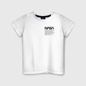 Детская футболка хлопок с принтом Heron Preston NASA в Белгороде, 100% хлопок | круглый вырез горловины, полуприлегающий силуэт, длина до линии бедер | heron preston nasa | wikipedia | как у джарахова | космическое агентство | космос | наса | стиль | хайп