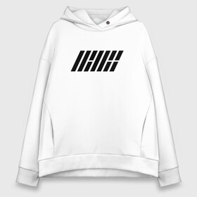 Женское худи Oversize хлопок с принтом iKON logo в Белгороде, френч-терри — 70% хлопок, 30% полиэстер. Мягкий теплый начес внутри —100% хлопок | боковые карманы, эластичные манжеты и нижняя кромка, капюшон на магнитной кнопке | Тематика изображения на принте: ikon | k pop | return | айкон