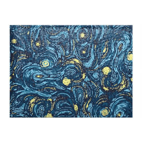 Обложка для студенческого билета с принтом Ван Гог. Звездная Ночь в Белгороде, натуральная кожа | Размер: 11*8 см; Печать на всей внешней стороне | вангог | живопись | искусство | картина | краска | синий | художник