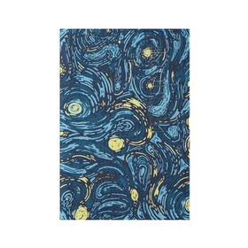 Обложка для паспорта матовая кожа с принтом Ван Гог. Звездная Ночь в Белгороде, натуральная матовая кожа | размер 19,3 х 13,7 см; прозрачные пластиковые крепления | вангог | живопись | искусство | картина | краска | синий | художник