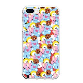 Чехол для iPhone 7Plus/8 Plus матовый с принтом BTS BT21 STICKERS в Белгороде, Силикон | Область печати: задняя сторона чехла, без боковых панелей | bt21 | bts | bts army | bts stickers | j hope | jimin | jin | jungkook | k pop | rap monster | rapmon | suga | v | бтс | корея | стикеры bts