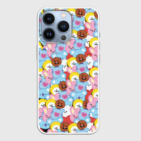 Чехол для iPhone 13 Pro с принтом BTS BT21 STICKERS в Белгороде,  |  | Тематика изображения на принте: bt21 | bts | bts army | bts stickers | j hope | jimin | jin | jungkook | k pop | rap monster | rapmon | suga | v | бтс | корея | стикеры bts