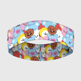 Повязка на голову 3D с принтом BTS BT21 STICKERS в Белгороде,  |  | bt21 | bts | bts army | bts stickers | j hope | jimin | jin | jungkook | k pop | rap monster | rapmon | suga | v | бтс | корея | стикеры bts