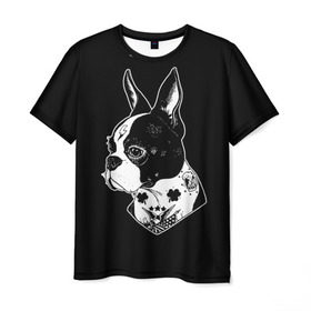 Мужская футболка 3D с принтом Французский Бульдог в Белгороде, 100% полиэфир | прямой крой, круглый вырез горловины, длина до линии бедер | Тематика изображения на принте: bulldog | dog | dogs | franch | бульдог | пес | псы | собака | собакен | собаки | собачка | собачки | французский | щенки | щенок | щеночек | щеночки
