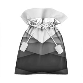 Подарочный 3D мешок с принтом Бумажные полосы в Белгороде, 100% полиэстер | Размер: 29*39 см | белый | геометрия | полосы | серый | треугольник | черный