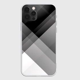 Чехол для iPhone 12 Pro Max с принтом Геометрия (серый) в Белгороде, Силикон |  | Тематика изображения на принте: белый | геометрия | полосы | серый | треугольник | черный