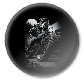 Значок с принтом Biker dog / Пёс-байкер в Белгороде,  металл | круглая форма, металлическая застежка в виде булавки | biker | choper | harleydavidson | moto | motorcycle | romantic | байкер | мото | моторомантик | пёс | романтик | собака | харлей | чопер