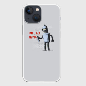 Чехол для iPhone 13 mini с принтом Bender   Kill all human в Белгороде,  |  | bender | fry | futurama | planet express | бендер | гипножаба | зойдберг | лила | фрай | футурама