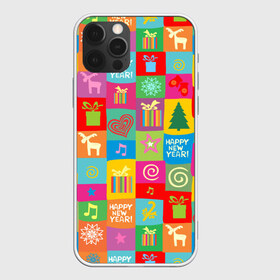 Чехол для iPhone 12 Pro Max с принтом Новогодний коллаж в Белгороде, Силикон |  | белый | боров | варежки | год | голова | горошек | дед | дерево | домашняя | елка | животное | зима | кабан | клаус | красная | мороз | новый го | ноты | олень | поросенок | пятачок | с новым годом | санта