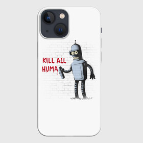 Чехол для iPhone 13 mini с принтом Человеконенавистник в Белгороде,  |  | all | bender | doctor | futurama | humans | kill | mult | robot | simpsons | space | trust | zoidberg | бендер | зойдберг | космос | мульт | мультик | мультфильм | робот | симпсоны | футурама