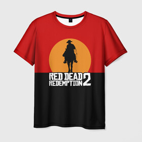 Мужская футболка 3D с принтом Red Dead Redemption 2 в Белгороде, 100% полиэфир | прямой крой, круглый вырез горловины, длина до линии бедер | Тематика изображения на принте: game | rdr2 | red dead redemption 2 | rockstar studios | игры