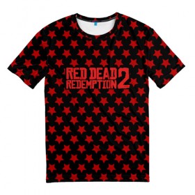 Мужская футболка 3D с принтом Red Dead Redemption 2 в Белгороде, 100% полиэфир | прямой крой, круглый вырез горловины, длина до линии бедер | Тематика изображения на принте: game | rdr2 | red dead redemption 2 | rockstar studios | игры