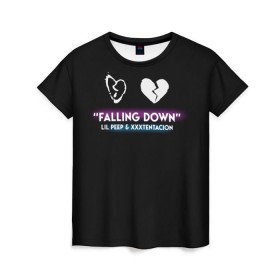 Женская футболка 3D с принтом Lil Peep Falling Down в Белгороде, 100% полиэфир ( синтетическое хлопкоподобное полотно) | прямой крой, круглый вырез горловины, длина до линии бедер | cloudrap | lil peep | rap | xxx | xxxtentacion