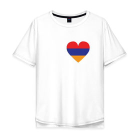 Мужская футболка хлопок Oversize с принтом Love Armenia в Белгороде, 100% хлопок | свободный крой, круглый ворот, “спинка” длиннее передней части | Тематика изображения на принте: 