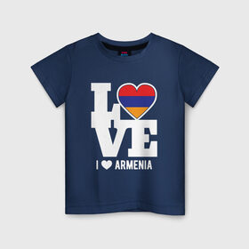 Детская футболка хлопок с принтом Love Armenia в Белгороде, 100% хлопок | круглый вырез горловины, полуприлегающий силуэт, длина до линии бедер | 