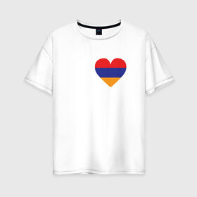 Женская футболка хлопок Oversize с принтом Love Armenia в Белгороде, 100% хлопок | свободный крой, круглый ворот, спущенный рукав, длина до линии бедер
 | 