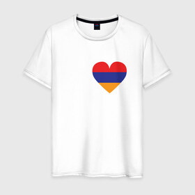 Мужская футболка хлопок с принтом Love Armenia в Белгороде, 100% хлопок | прямой крой, круглый вырез горловины, длина до линии бедер, слегка спущенное плечо. | 