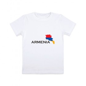 Детская футболка хлопок с принтом Armenia в Белгороде, 100% хлопок | круглый вырез горловины, полуприлегающий силуэт, длина до линии бедер | 