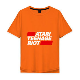 Мужская футболка хлопок Oversize с принтом Atari Teenage Riot в Белгороде, 100% хлопок | свободный крой, круглый ворот, “спинка” длиннее передней части | atari | atr | digital | hardcore | music | punk | rave | riot | rock | teenage | музыка | панк | рок