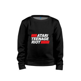 Детский свитшот хлопок с принтом Atari Teenage Riot в Белгороде, 100% хлопок | круглый вырез горловины, эластичные манжеты, пояс и воротник | Тематика изображения на принте: atari | atr | digital | hardcore | music | punk | rave | riot | rock | teenage | музыка | панк | рок