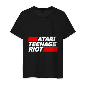 Мужская футболка хлопок с принтом Atari Teenage Riot в Белгороде, 100% хлопок | прямой крой, круглый вырез горловины, длина до линии бедер, слегка спущенное плечо. | atari | atr | digital | hardcore | music | punk | rave | riot | rock | teenage | музыка | панк | рок