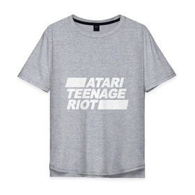 Мужская футболка хлопок Oversize с принтом Atari Teenage Riot (White) в Белгороде, 100% хлопок | свободный крой, круглый ворот, “спинка” длиннее передней части | atari | atr | digital | hardcore | music | punk | rave | riot | rock | teenage | музыка | панк | рок