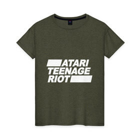 Женская футболка хлопок с принтом Atari Teenage Riot (White) в Белгороде, 100% хлопок | прямой крой, круглый вырез горловины, длина до линии бедер, слегка спущенное плечо | atari | atr | digital | hardcore | music | punk | rave | riot | rock | teenage | музыка | панк | рок