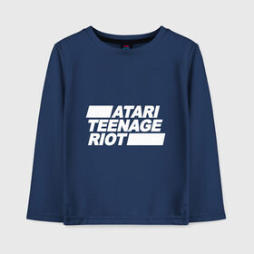 Детский лонгслив хлопок с принтом Atari Teenage Riot (White) в Белгороде, 100% хлопок | круглый вырез горловины, полуприлегающий силуэт, длина до линии бедер | atari | atr | digital | hardcore | music | punk | rave | riot | rock | teenage | музыка | панк | рок