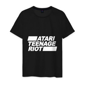 Мужская футболка хлопок с принтом Atari Teenage Riot (White) в Белгороде, 100% хлопок | прямой крой, круглый вырез горловины, длина до линии бедер, слегка спущенное плечо. | atari | atr | digital | hardcore | music | punk | rave | riot | rock | teenage | музыка | панк | рок