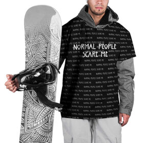 Накидка на куртку 3D с принтом NORMAL PEOPLE SCARE ME в Белгороде, 100% полиэстер |  | american horror story | normal people scare me | американская история ужасов | сериал | ужасы