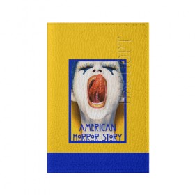 Обложка для паспорта матовая кожа с принтом American Horror Story в Белгороде, натуральная матовая кожа | размер 19,3 х 13,7 см; прозрачные пластиковые крепления | 