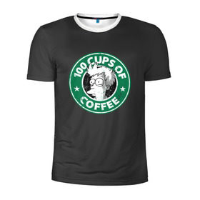 Мужская футболка 3D спортивная с принтом 100 cups of coffee в Белгороде, 100% полиэстер с улучшенными характеристиками | приталенный силуэт, круглая горловина, широкие плечи, сужается к линии бедра | coffee | express | fry | futurama | future | leela | philip | planet | turanga | zoidberg | бендер | будущее | джей | зойдберг | кофе | лила | родригес | сгибальщик | туранга | филип | фрай | футурама