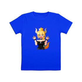 Детская футболка хлопок с принтом Bowsette в Белгороде, 100% хлопок | круглый вырез горловины, полуприлегающий силуэт, длина до линии бедер | 