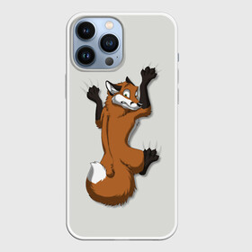 Чехол для iPhone 13 Pro Max с принтом Лис Вцепился в Белгороде,  |  | Тематика изображения на принте: cute | fox | foxes | ginger | tail | вцепился | забавная | капаркается | лис | лиса | лисица | лисицы | лисичка | лисички | лисы | милая | рыжая | рыжие | смешная | фыр | хвост | хвосты