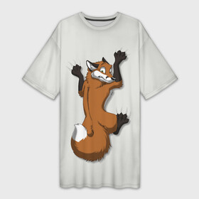 Платье-футболка 3D с принтом Лис Вцепился в Белгороде,  |  | cute | fox | foxes | ginger | tail | вцепился | забавная | капаркается | лис | лиса | лисица | лисицы | лисичка | лисички | лисы | милая | рыжая | рыжие | смешная | фыр | хвост | хвосты