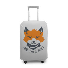 Чехол для чемодана 3D с принтом Hello Fox в Белгороде, 86% полиэфир, 14% спандекс | двустороннее нанесение принта, прорези для ручек и колес | cute | fox | foxes | ginger | hello | tail | забавная | лис | лиса | лисица | лисицы | лисичка | лисички | лисы | милая | привет | рыжая | рыжие | смешная | фыр | хвост | хвосты