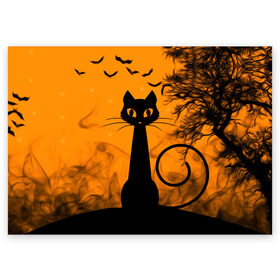 Поздравительная открытка с принтом Halloween в Белгороде, 100% бумага | плотность бумаги 280 г/м2, матовая, на обратной стороне линовка и место для марки
 | аниме | ведьма | девушка | зомби | ирландия | кладбище | колдун | кости | кошки | летучие | луна | мертвец | мёртвые | монстры | мыши | ночь | оборотни | пауки | паутина | подарок | праздник | свет | свечи