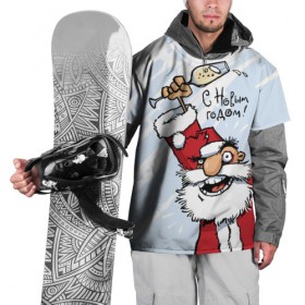 Накидка на куртку 3D с принтом С Новым годом! в Белгороде, 100% полиэстер |  | Тематика изображения на принте: борода | весёлый | взгляд | вино | год | дед | зима | клаус | колпак | мороз | новый | новый год | подарок | поздравление | праздник | рисунок | с новым годом | санта | смешной | снег