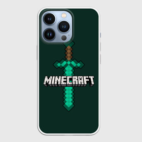 Чехол для iPhone 13 Pro с принтом Меч Minecraft в Белгороде,  |  | craft | creeper | enderman | mine | minecraft | miner | online | skeleton | sword | tnt | world | zombie | динамит | зомби | игра | игры | кирка | крипер | майнер | майнкрафт | меч | мир | онлайн | скелетон