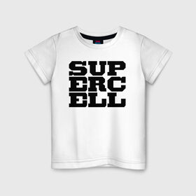Детская футболка хлопок с принтом SUPERCELL в Белгороде, 100% хлопок | круглый вырез горловины, полуприлегающий силуэт, длина до линии бедер | supercell | игра | клеш | клэш | суперселл