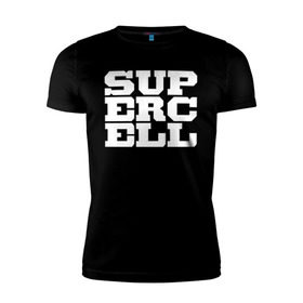 Мужская футболка премиум с принтом SUPERCELL в Белгороде, 92% хлопок, 8% лайкра | приталенный силуэт, круглый вырез ворота, длина до линии бедра, короткий рукав | supercell | игра | клеш | клэш | суперселл