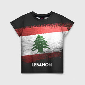 Детская футболка 3D с принтом LEBANON(Ливан) в Белгороде, 100% гипоаллергенный полиэфир | прямой крой, круглый вырез горловины, длина до линии бедер, чуть спущенное плечо, ткань немного тянется | Тематика изображения на принте: lebanon | urban | город | ливан | мир | путешествие | символика | страны | флаг