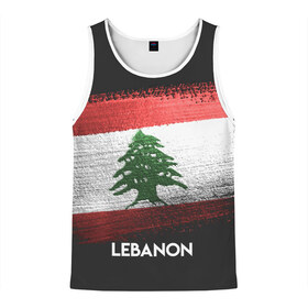 Мужская майка 3D с принтом LEBANON(Ливан) в Белгороде, 100% полиэстер | круглая горловина, приталенный силуэт, длина до линии бедра. Пройма и горловина окантованы тонкой бейкой | Тематика изображения на принте: lebanon | urban | город | ливан | мир | путешествие | символика | страны | флаг