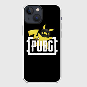 Чехол для iPhone 13 mini с принтом Pikachu PUBG в Белгороде,  |  | battle | battlegrounds | chicken | dinner | game | games | player | playerunknowns | pubg | royale | unknown | winner | битва | игра | игрок | игры | королевская | курица | обед | пабг | победитель | сковорода | сковородка