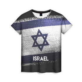 Женская футболка 3D с принтом Israel(Израиль) в Белгороде, 100% полиэфир ( синтетическое хлопкоподобное полотно) | прямой крой, круглый вырез горловины, длина до линии бедер | israel | urban | город | израиль | мир | путешествие | символика | страны | флаг