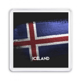 Магнит 55*55 с принтом Iceland(Исландия) в Белгороде, Пластик | Размер: 65*65 мм; Размер печати: 55*55 мм | iceland | urban | город | мир | путешествие | символика | страны | флаг