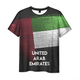 Мужская футболка 3D с принтом Арабские Эмираты в Белгороде, 100% полиэфир | прямой крой, круглый вырез горловины, длина до линии бедер | urban | город | мир | путешествие | символика | страны | флаг