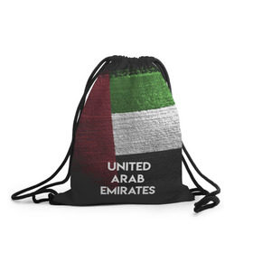 Рюкзак-мешок 3D с принтом Арабские Эмираты в Белгороде, 100% полиэстер | плотность ткани — 200 г/м2, размер — 35 х 45 см; лямки — толстые шнурки, застежка на шнуровке, без карманов и подкладки | urban | город | мир | путешествие | символика | страны | флаг